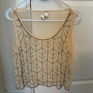 New see-through beaded tank top size M